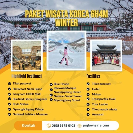 Paket Wisata Korea 6H5M (Winter)