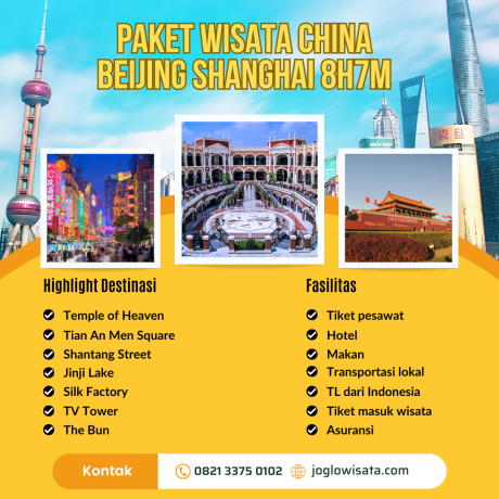 Paket Wisata China 8 Hari 7 Malam (Beijing – Shanghai)