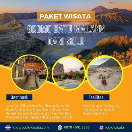 Paket Wisata Dari Solo Ke Bromo, Malang, Batu