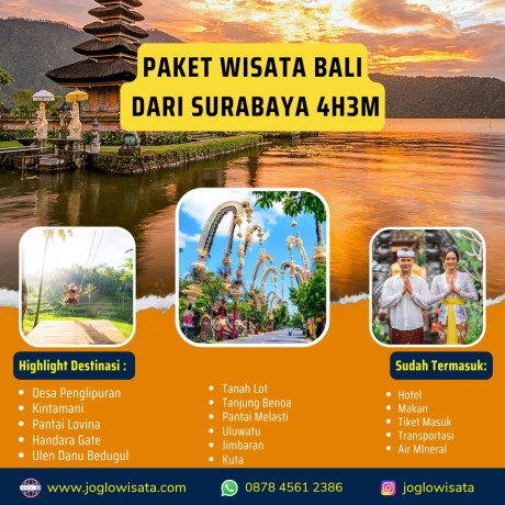 Paket Tour Surabaya Bali 4 Hari 3 Malam Hits
