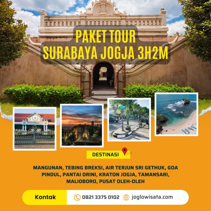 Paket Tour Surabaya Jogja 3 Hari 2 Malam