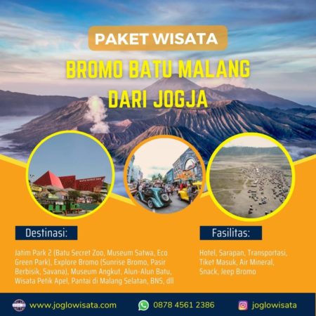 Paket Wisata Jogja - Bromo - Batu 3 Hari 2 Malam