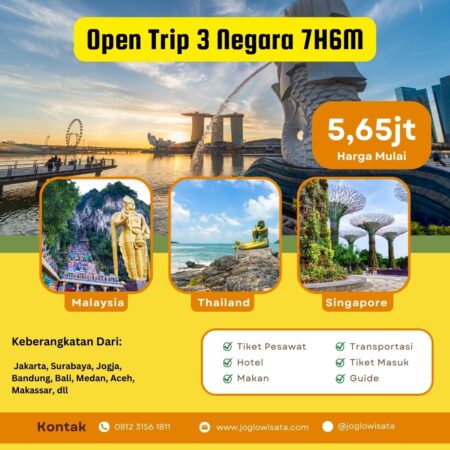 Paket Wisata 3 Negara 2023 (Singapore, Malaysia, Thailand) 7H6M