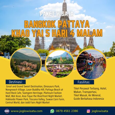 Paket Wisata Bangkok Pattaya Khao Yai 5 Hari 4 Malam