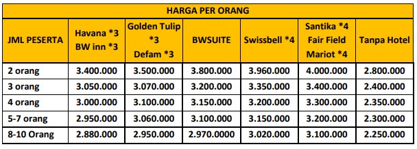 harga paket wisata belitung 4h3m