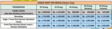 harga paket wisata dieng 2h1m B