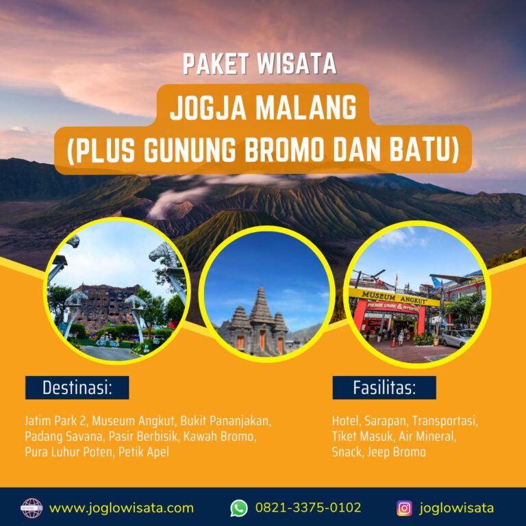 Paket Wisata Jogja Malang (Plus Gunung Bromo dan Batu)
