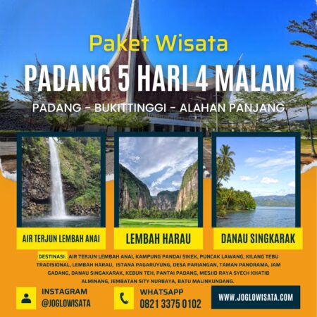 Paket Wisata Padang 5 hari 4 malam