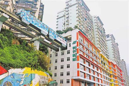 Liziba Light Rail Through The Building